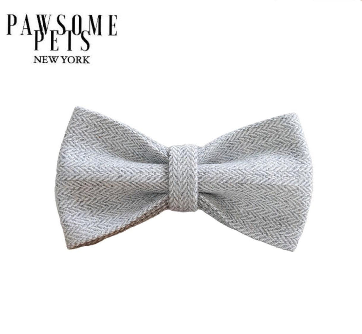 Charcoal Cotton Dog Bow Tie