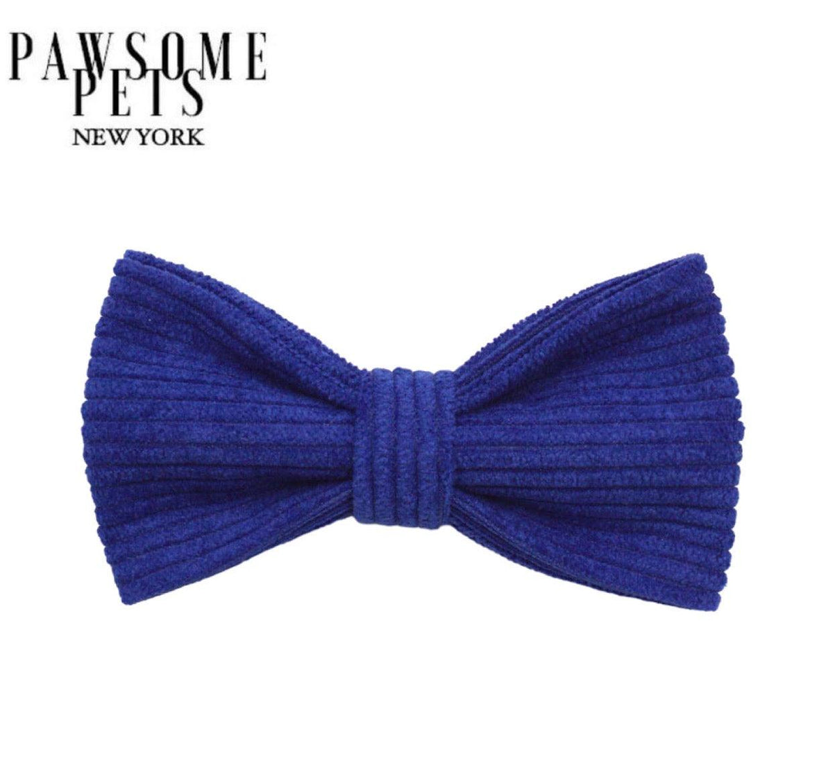 Vivid Blue Cotton Dog Bow Tie