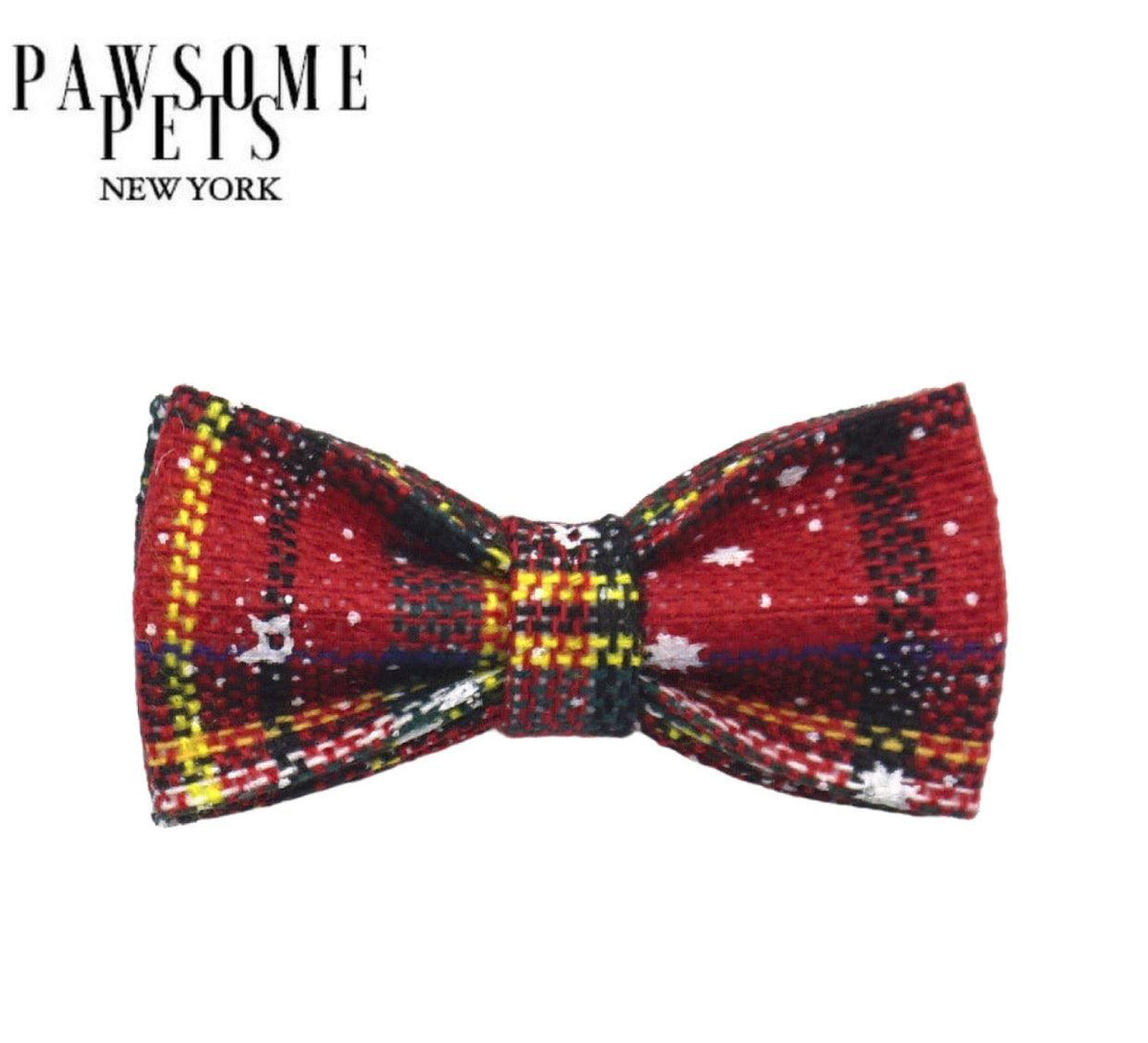 It's Snowing Cotton Dog Bow Tie