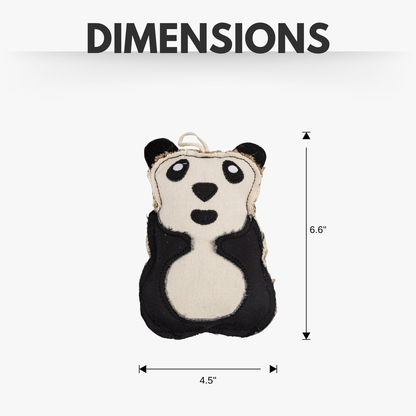 Canvas and Jute Panda-Shaped Dog Chew Toy