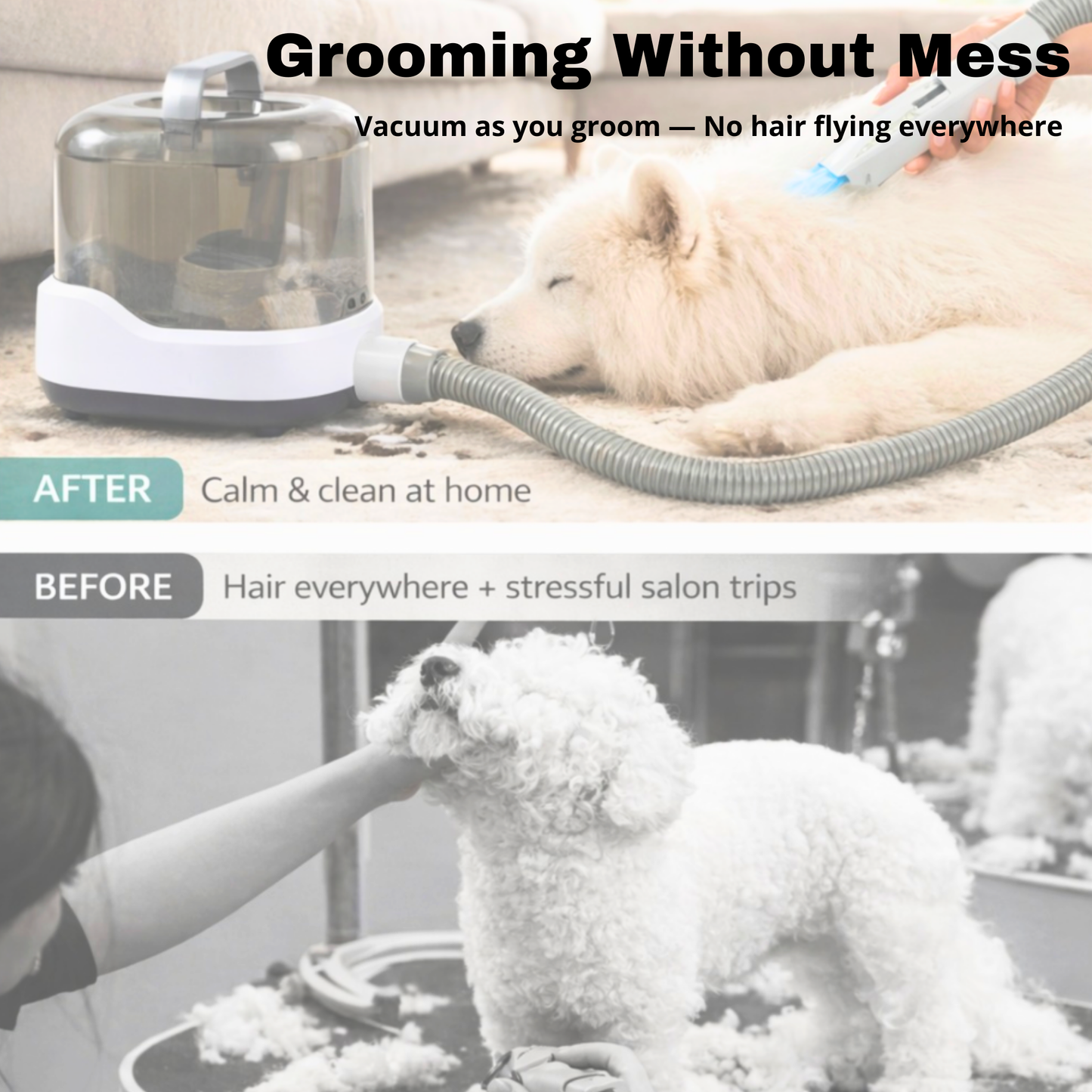 CalmCare Cordless Vacuum Grooming Kit by Dr. Milou