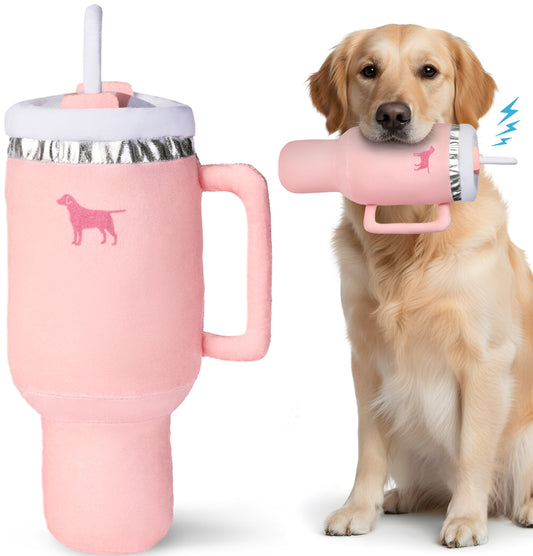 Pup Cup Squeaky Plush Dog Toy