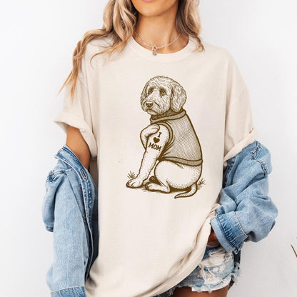 Goldendoodle I Love Mom Tattoo Graphic Tee