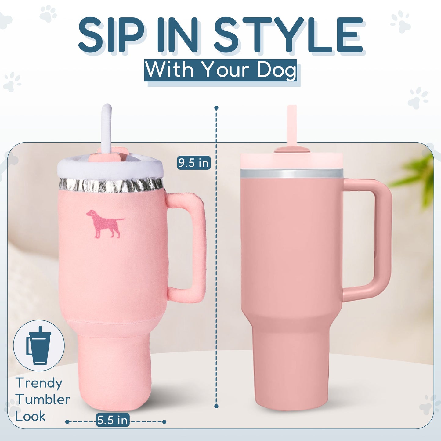 Pup Cup Squeaky Plush Dog Toy
