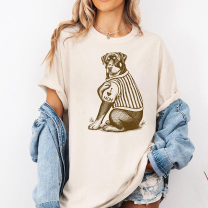 Rottweiler I Love Mom Tattoo Graphic Tee