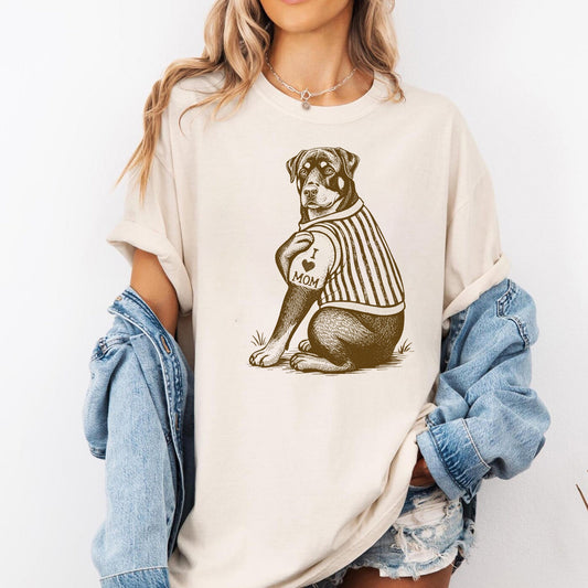 Rottweiler I Love Mom Tattoo Graphic Tee