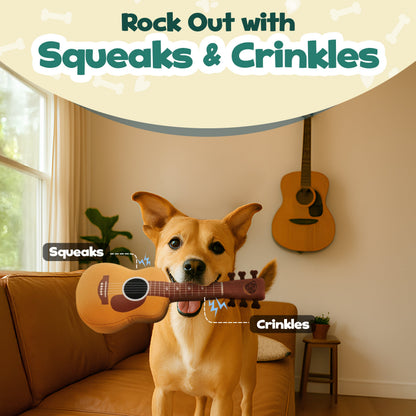 Guitar Squeaky Plush Dog Toy