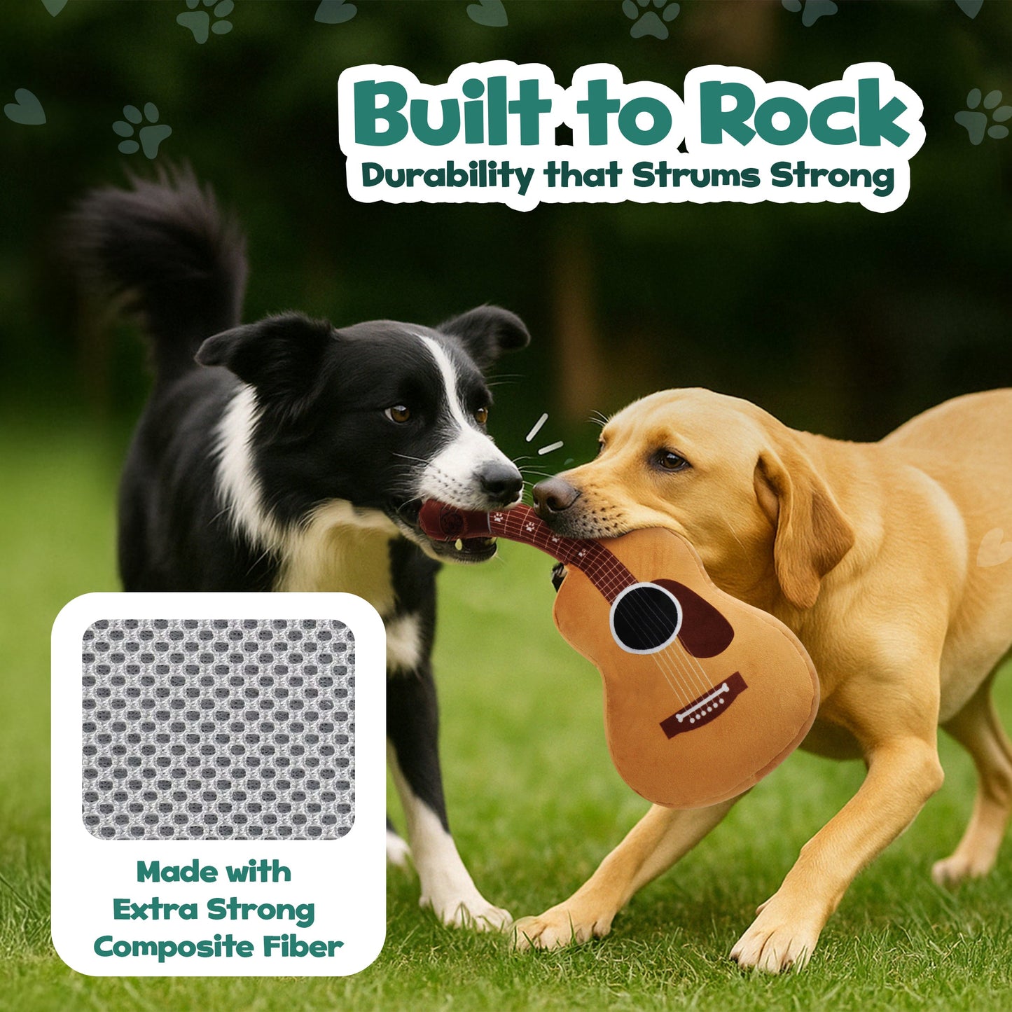 Guitar Squeaky Plush Dog Toy