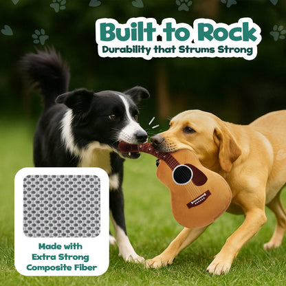 Guitar Squeaky Plush Dog Toy