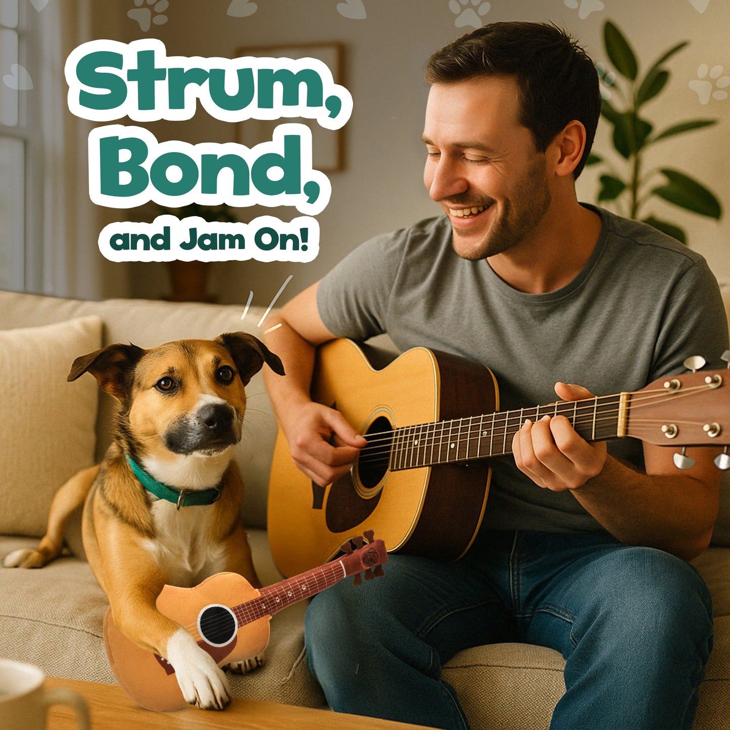 Guitar Squeaky Plush Dog Toy