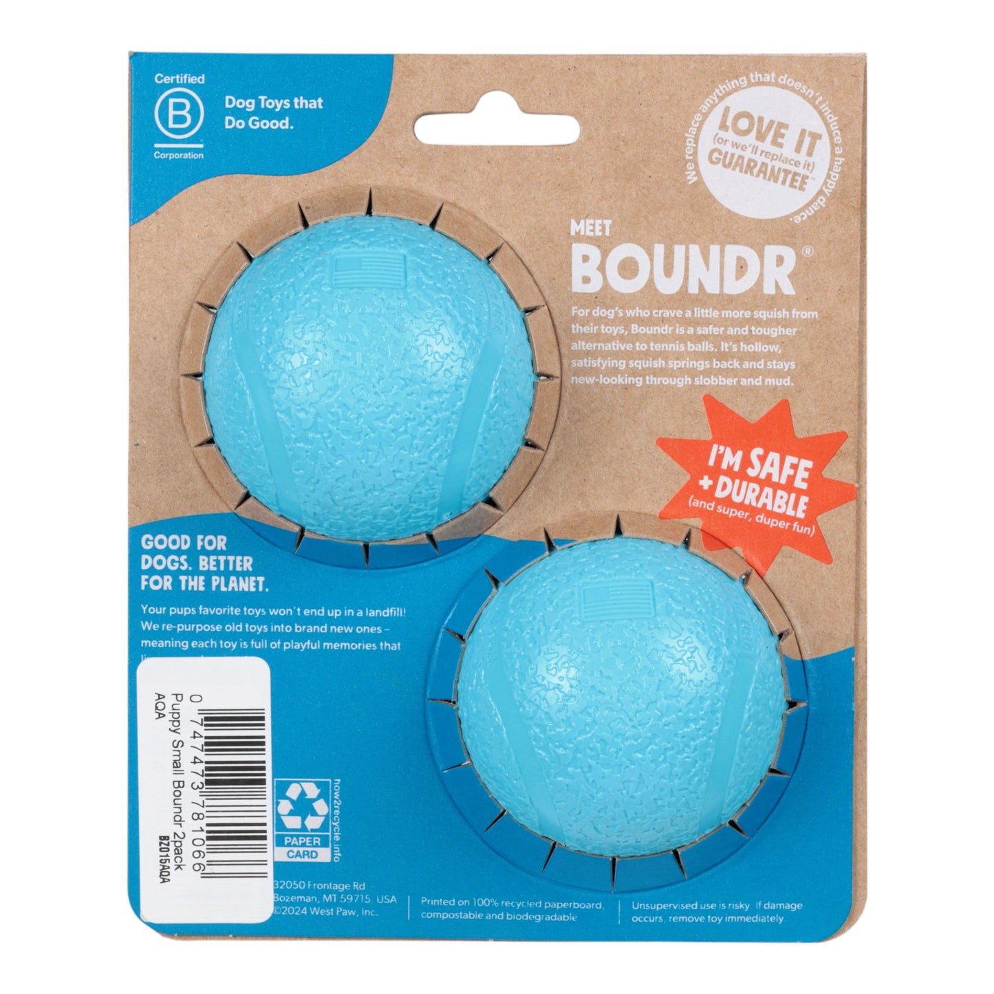 Boundr Dog Ball 2-Pack in Aqua