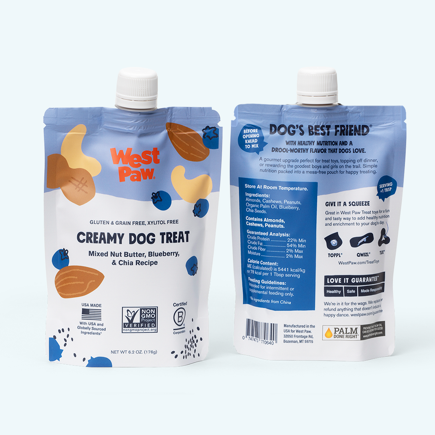 Nut Butter, Blueberry, and Chia Seed Creamy Dog Treat