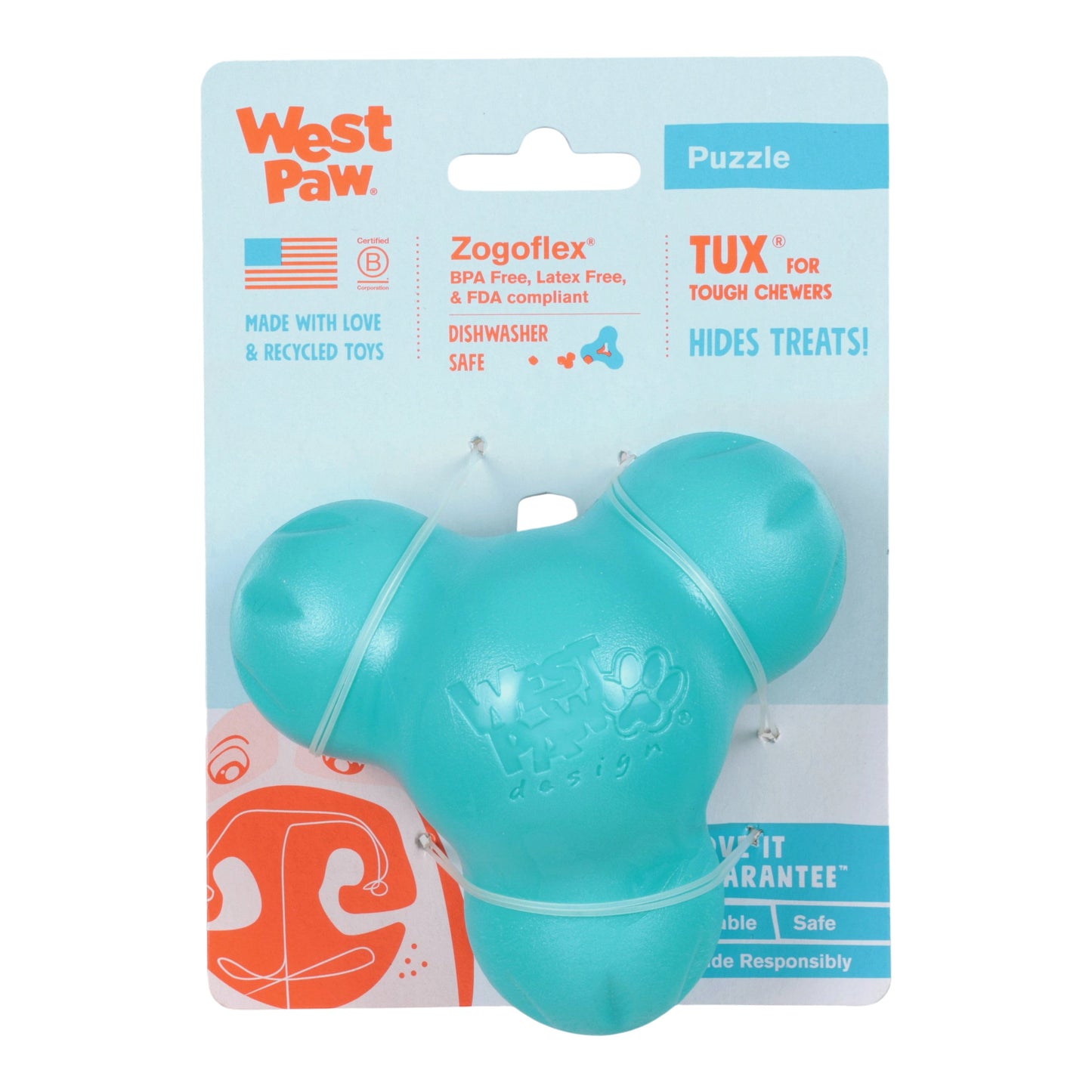 Tux Teal Treat Toy for Dogs