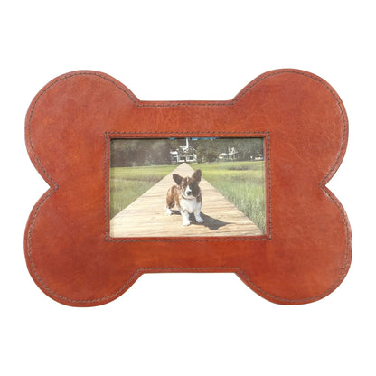 Bone Shaped Leather Pet Picture Frame