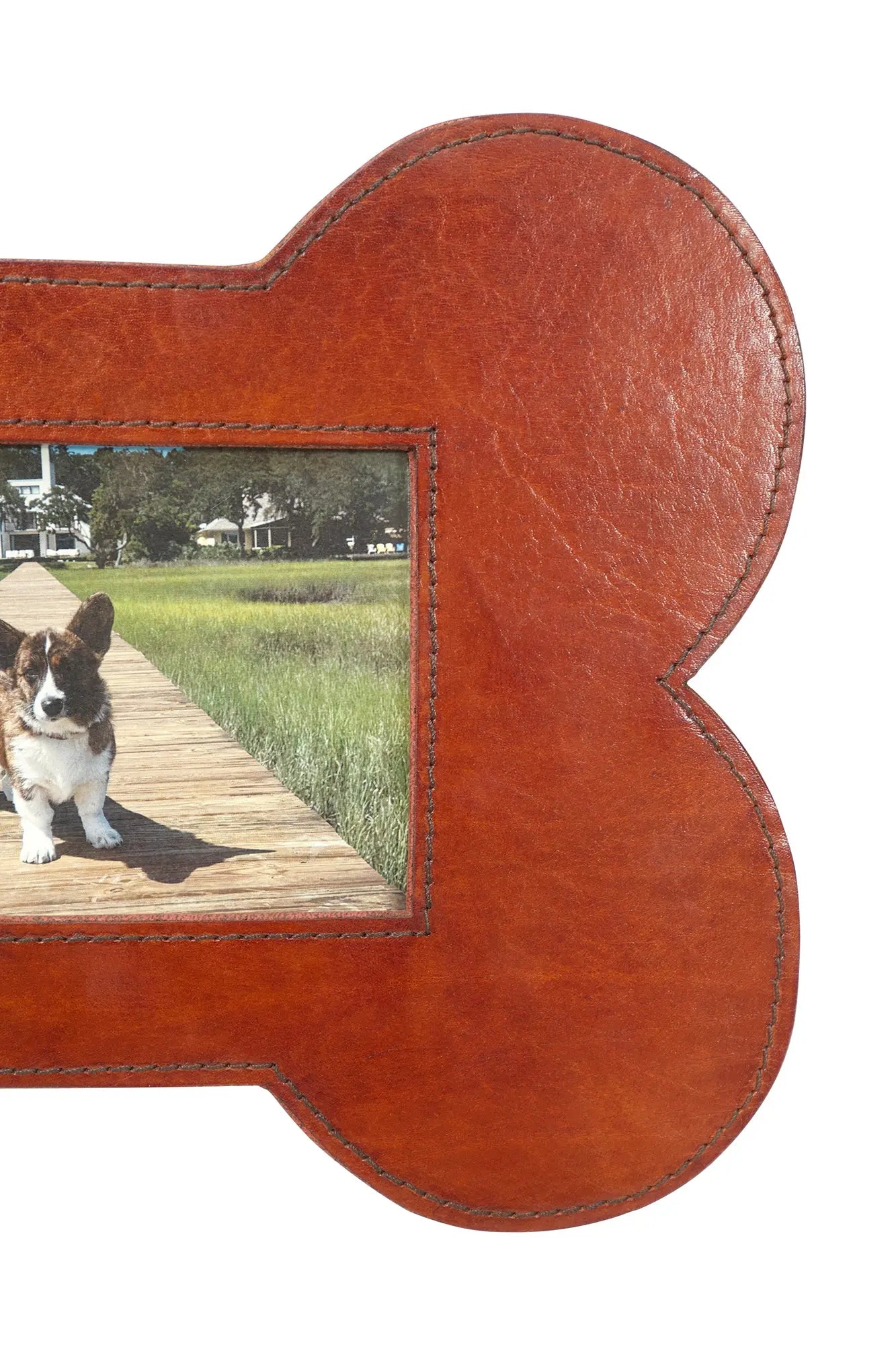 Bone Shaped Leather Pet Picture Frame