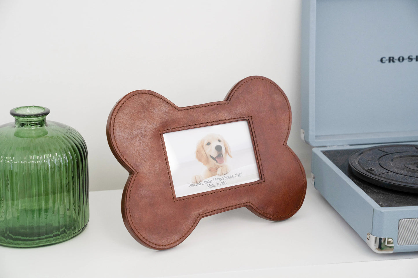 Bone Shaped Leather Pet Picture Frame
