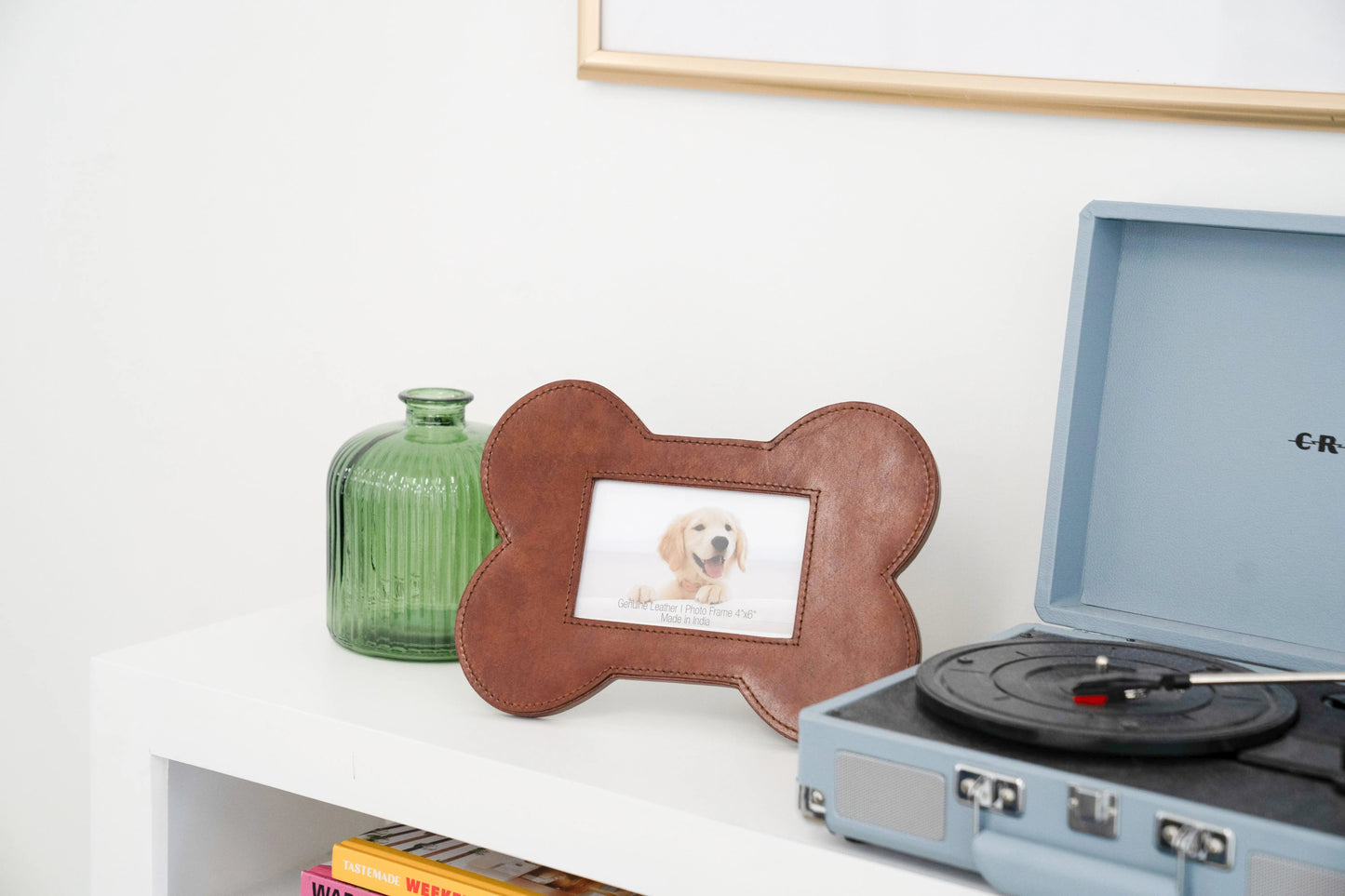 Bone Shaped Leather Pet Picture Frame