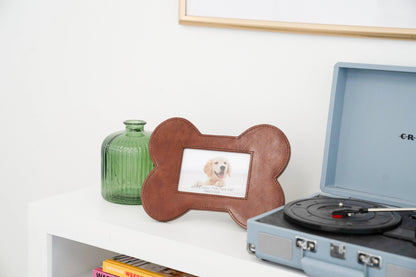Bone Shaped Leather Pet Picture Frame
