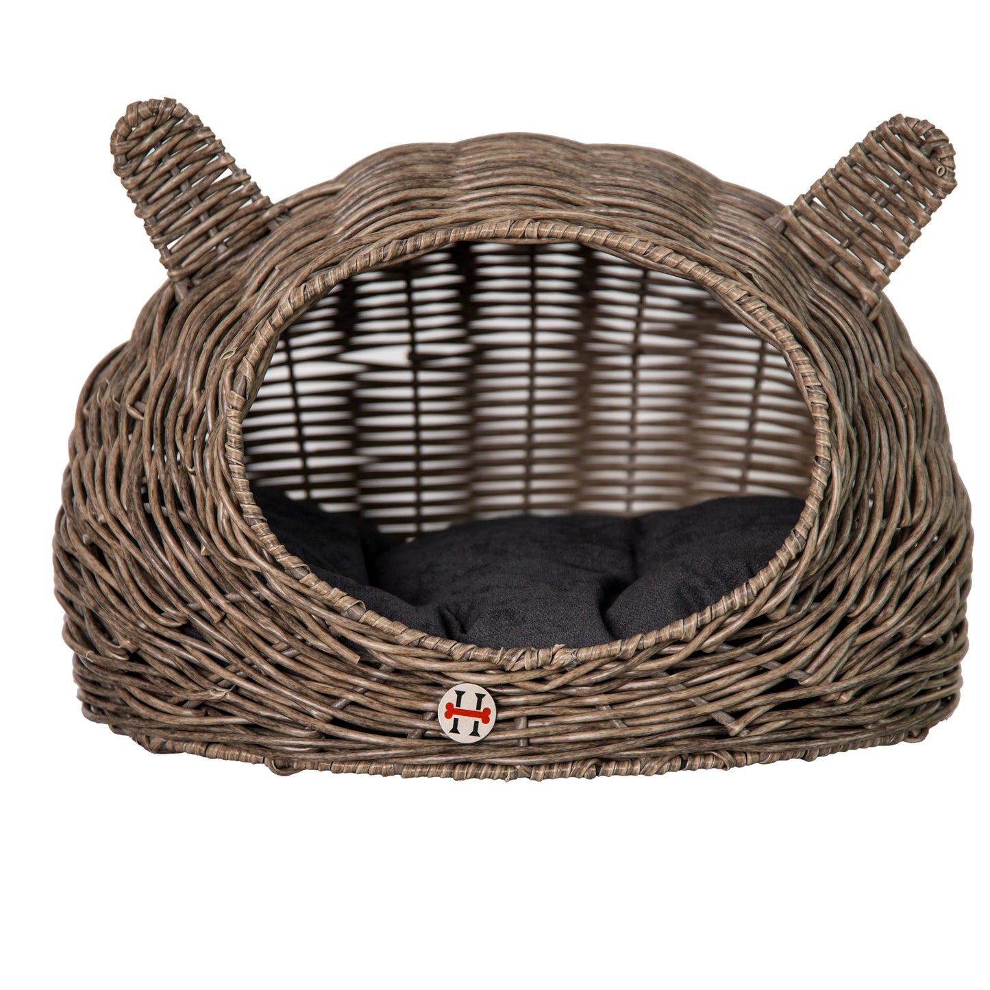 Wicker Cat Ear Playhouse and Pet Bed