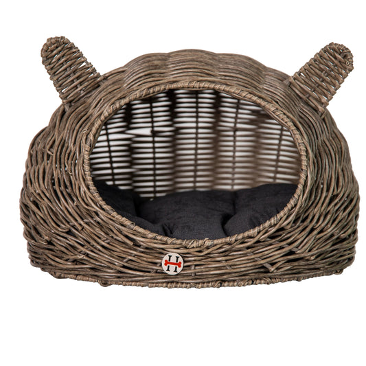 Wicker Cat Ear Playhouse and Pet Bed