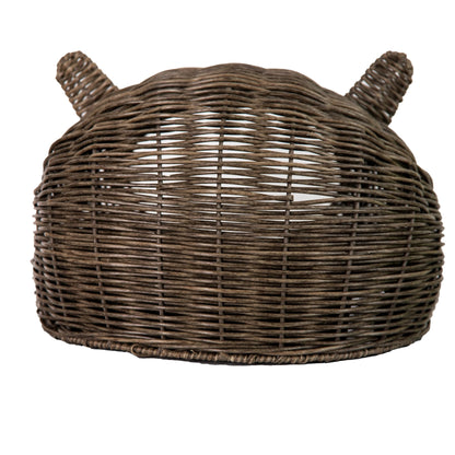Wicker Cat Ear Playhouse and Pet Bed