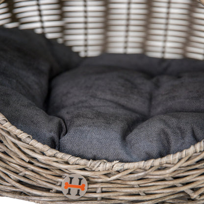 Wicker Cat Ear Playhouse and Pet Bed