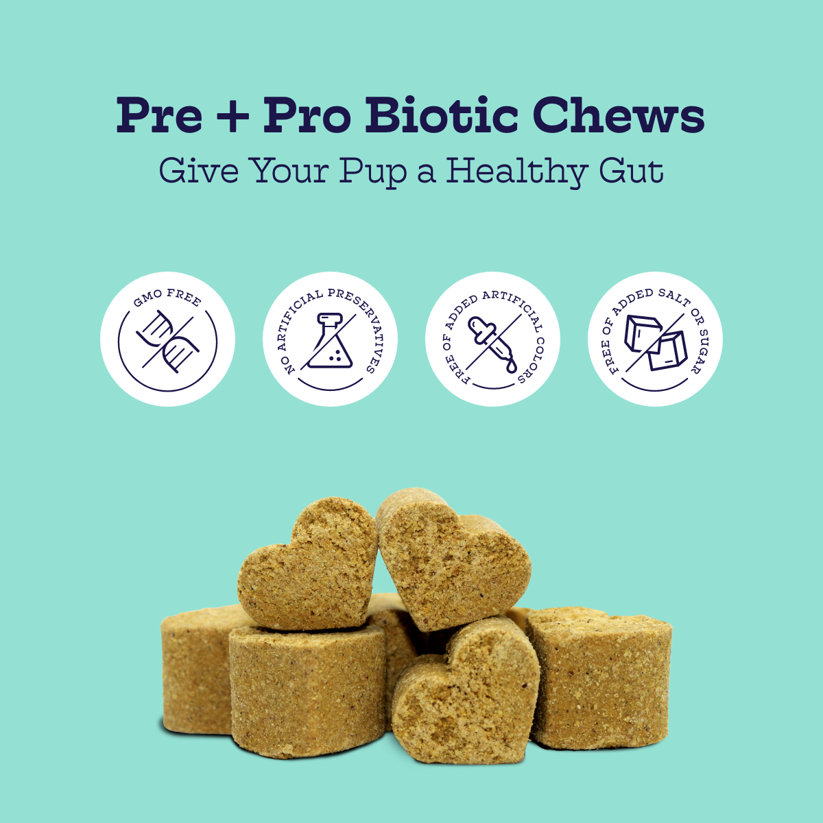 Pre + Pro Biotic Chews for Dogs