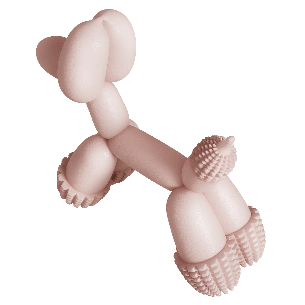 Pink Balloon Dog Toy for Small Dogs