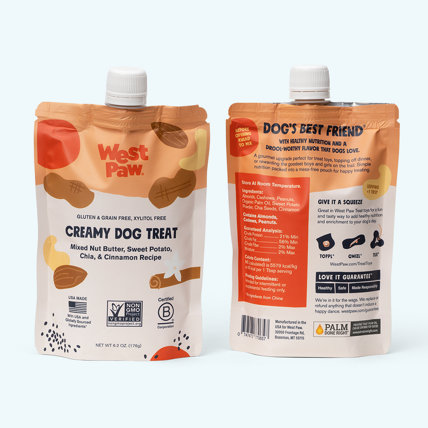 Nut Butter, Sweet Potato, and Chia Seed Creamy Dog Treat