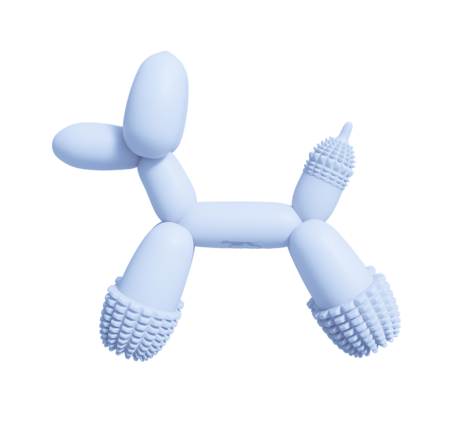 Balloon Dog Chew Toy in Blue