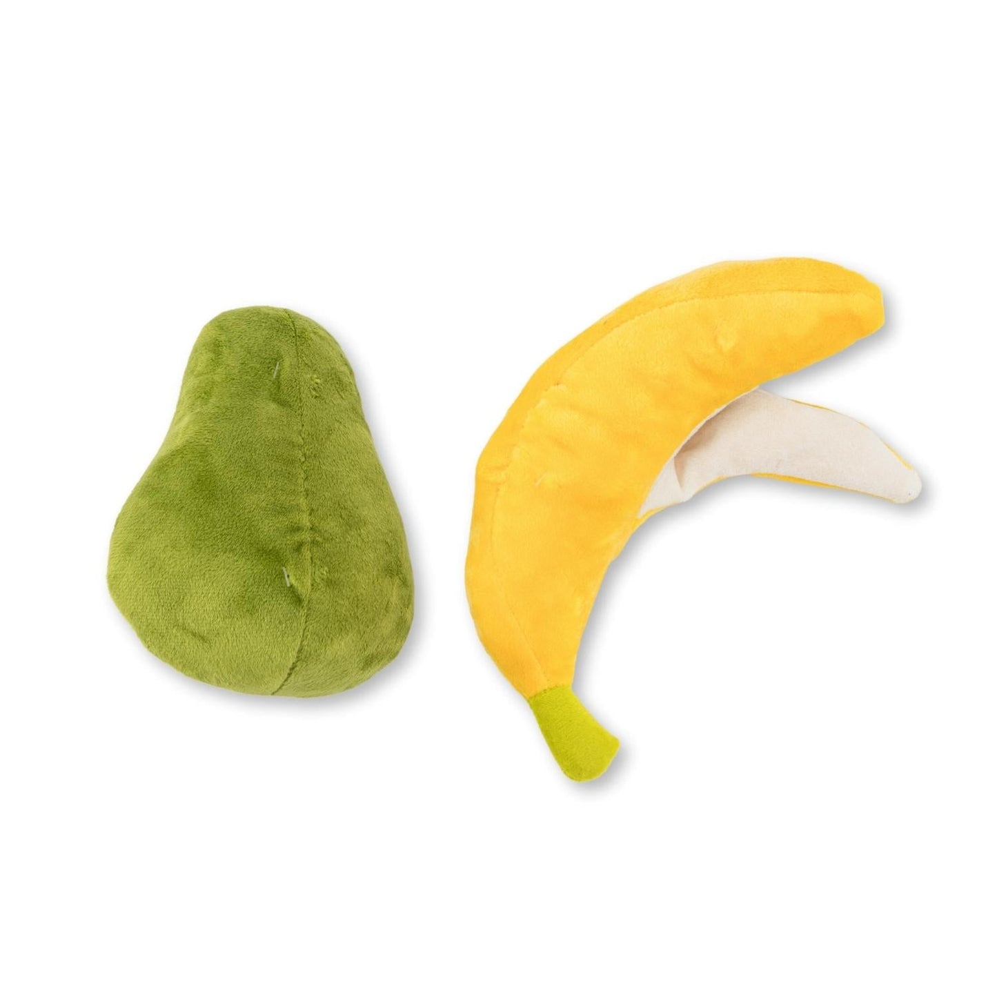 Avocado and Banana Plush Dog Toy Gift Set