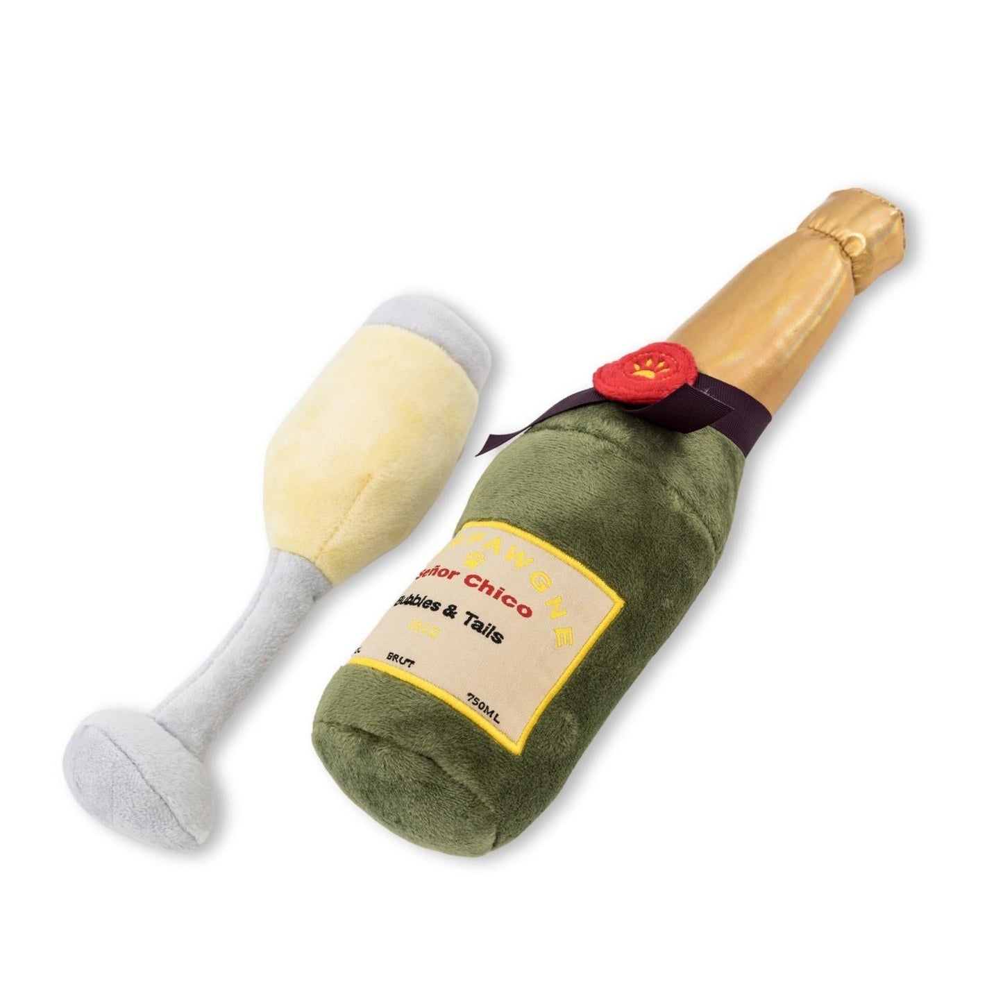 Champawgne Cheers Plush Dog Toy Gift Set