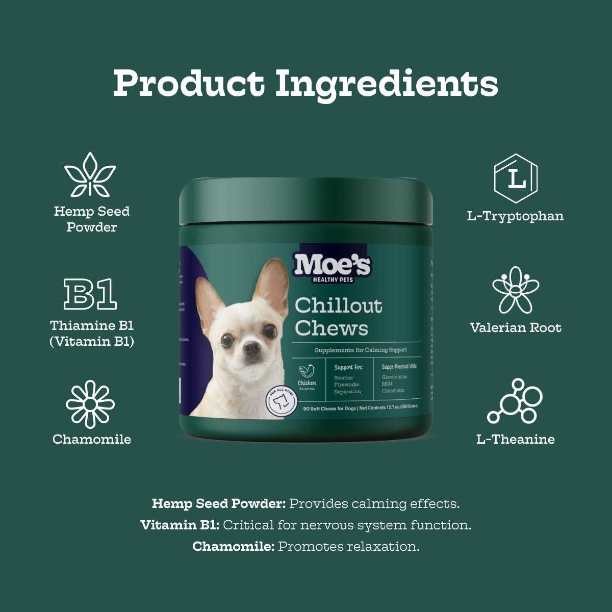 Chillout Chews Calming Supplement for Dogs
