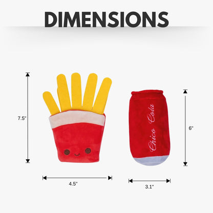 Cola and Fries Plush Dog Toy