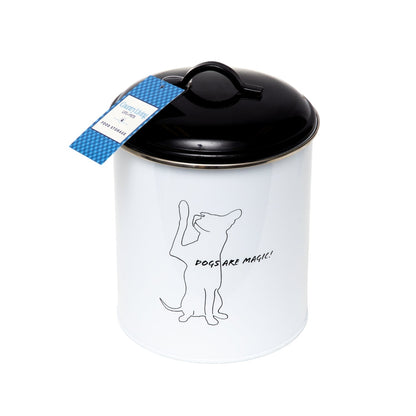 Country Living Set of 3 Pet Treat Storage Canisters Black and White