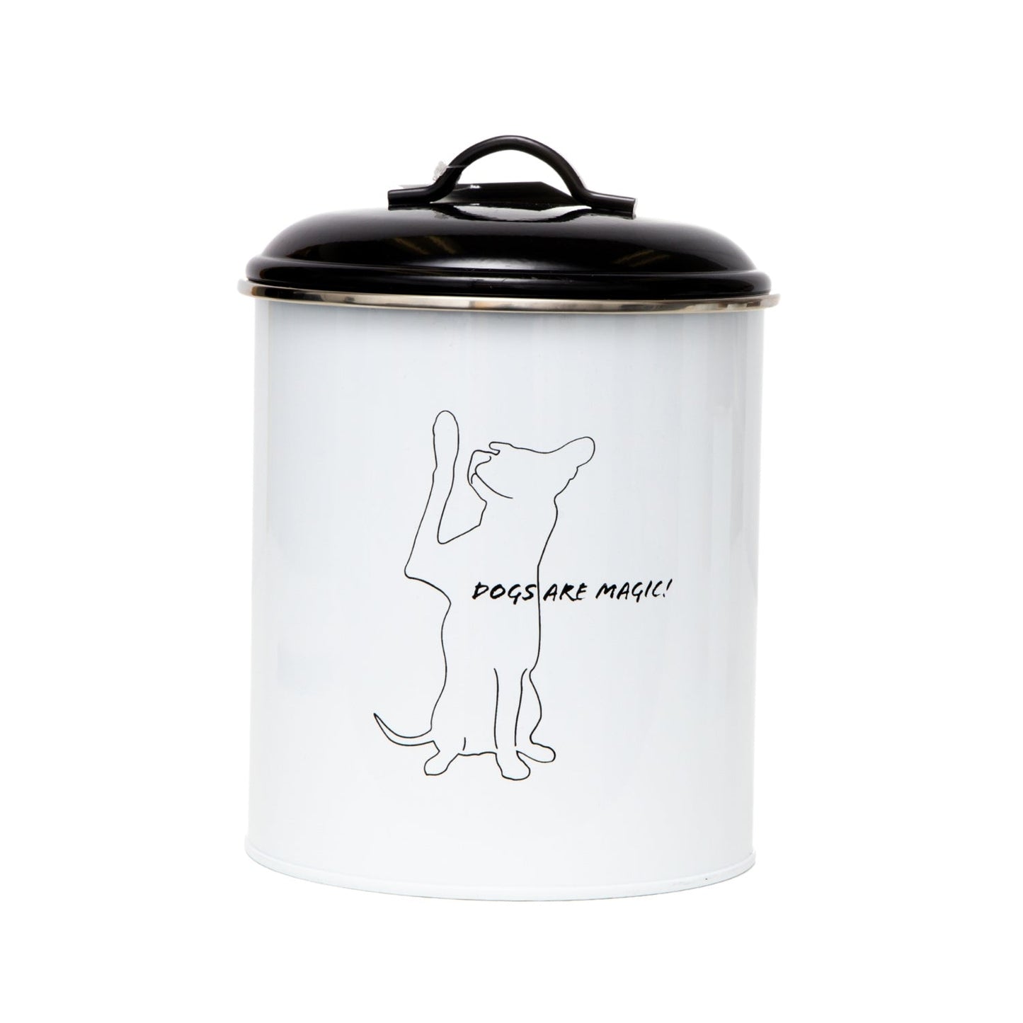 Country Living Set of 3 Pet Treat Storage Canisters Black and White