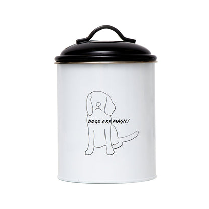 Country Living Set of 3 Pet Treat Storage Canisters Black and White