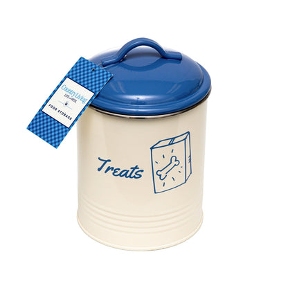 Country Living Set of 3 Pet Treat Canisters French Blue