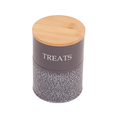 Country Living Treat Trove Dog Treat Canisters Volcanic Gray