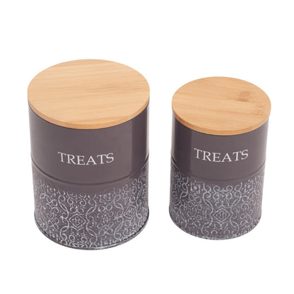 Country Living Treat Trove Dog Treat Canisters Volcanic Gray