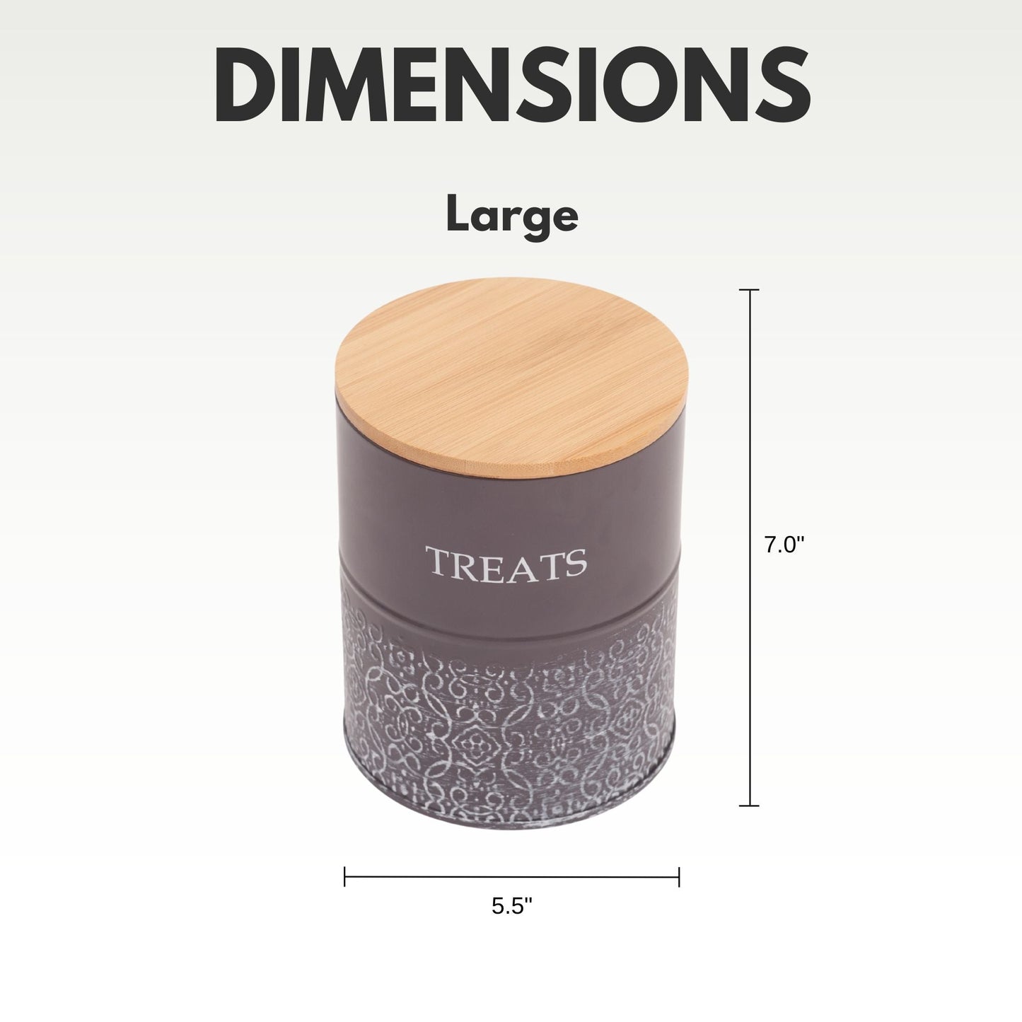 Country Living Treat Trove Dog Treat Canisters Volcanic Gray