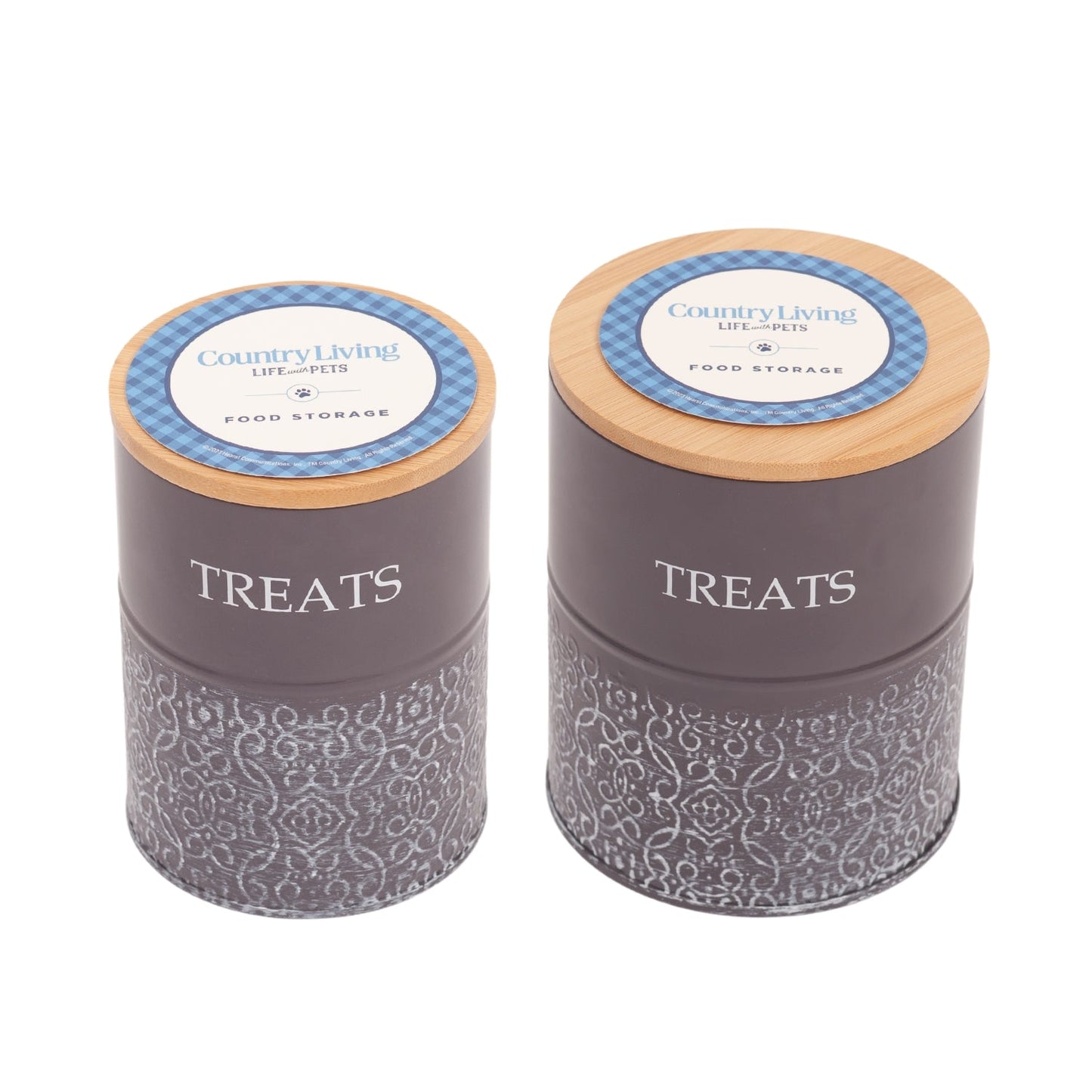 Country Living Treat Trove Dog Treat Canisters Volcanic Gray