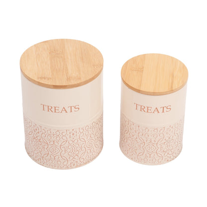 Country Living Treat Trove Dog Treat Canisters White Swan