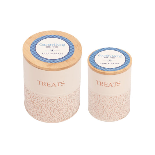Country Living Treat Trove Dog Treat Canisters White Swan