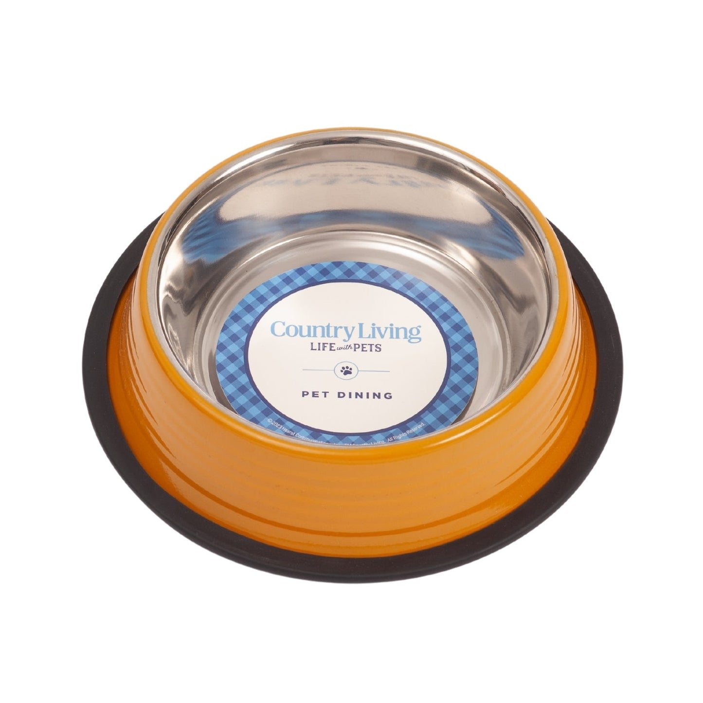 Country Living Ribbed Non-Slip Pet Bowls Golden Yellow