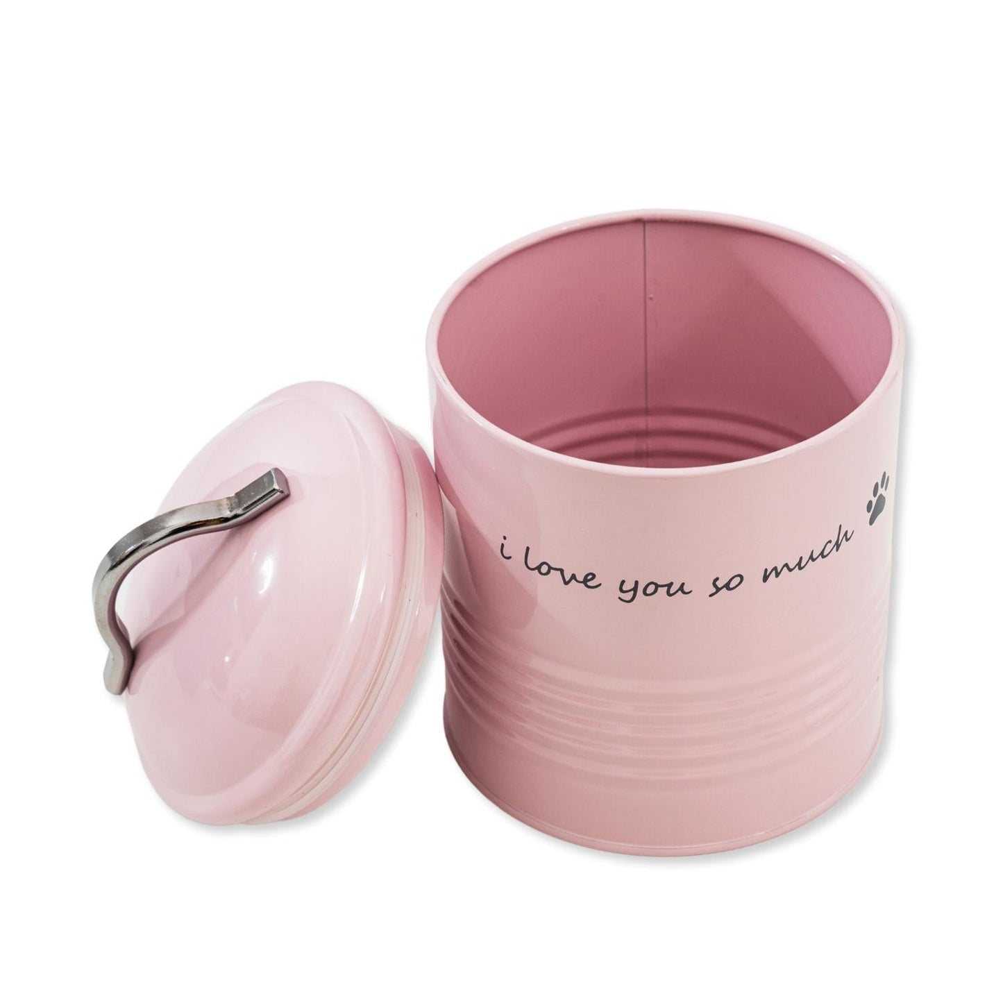 I Love You So Much Dog Treat Canister Gift Set Pink and Blue