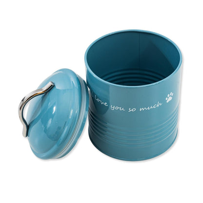 I Love You So Much Dog Treat Canister Gift Set Pink and Blue