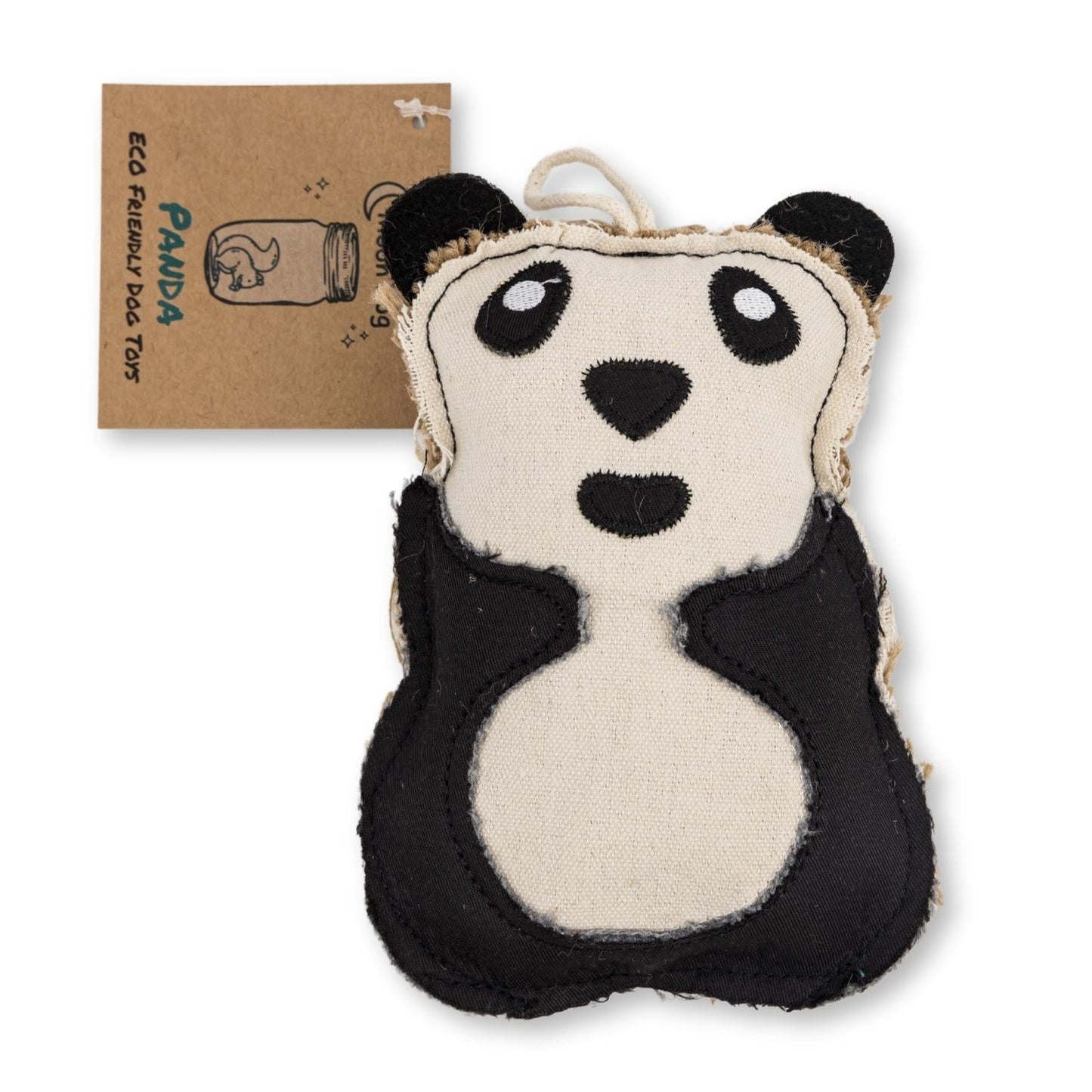 Canvas and Jute Panda-Shaped Dog Chew Toy