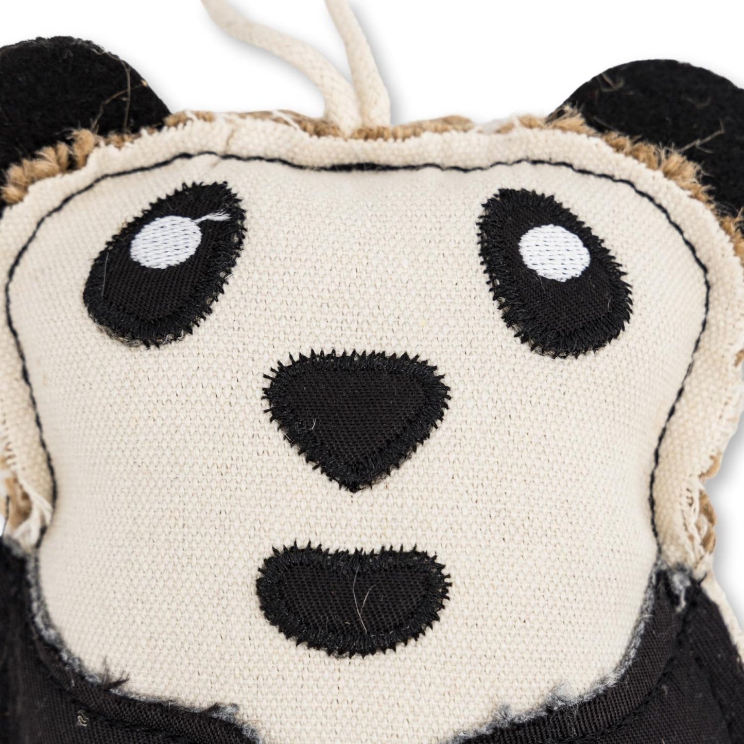 Canvas and Jute Panda-Shaped Dog Chew Toy