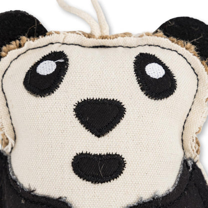 Canvas and Jute Panda-Shaped Dog Chew Toy